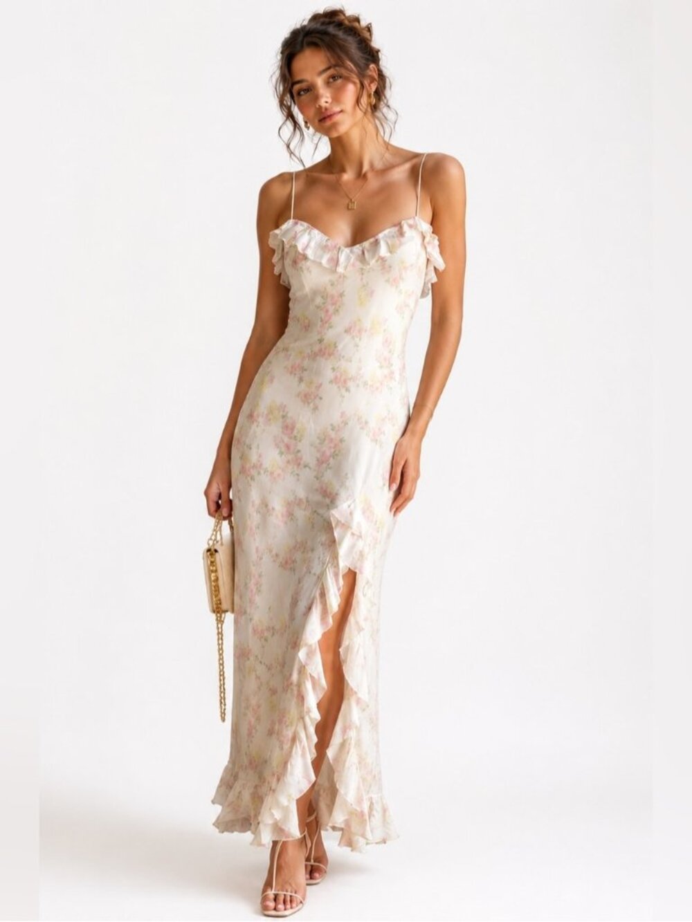 NWT LoveShackFancy Selliot Floral Ruffle Maxi Dress